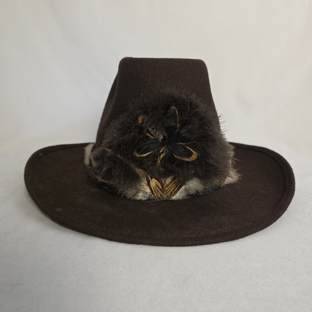 Bailey Teton Brown 7 3/8  Western Cowboy Hat USA Made 100% Wool Feather‎ Band